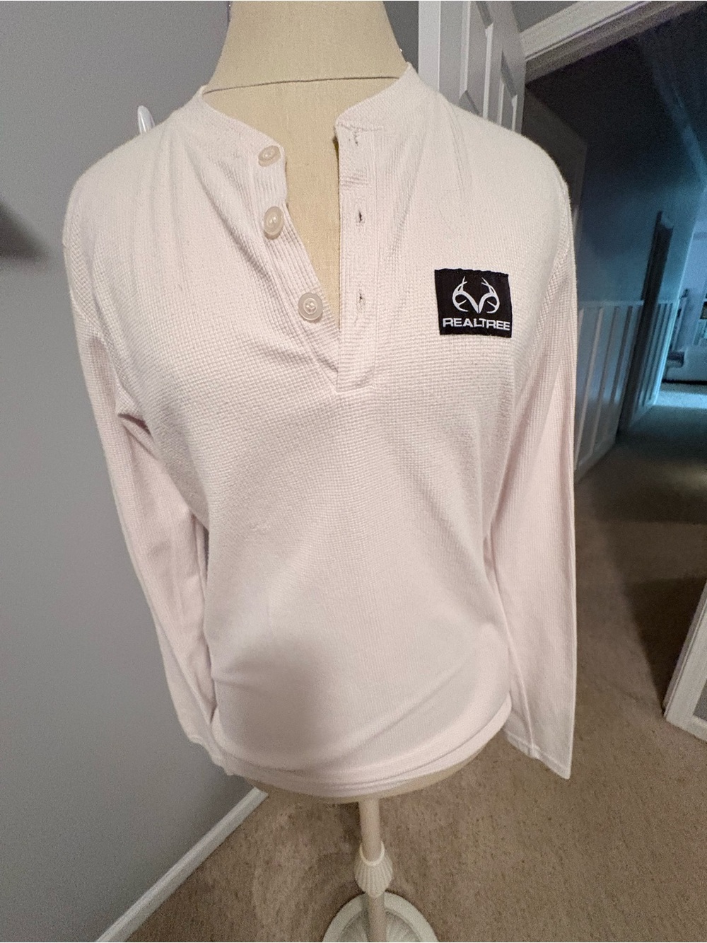 Realtree Pale Pink Thermal Waffle Knit Top